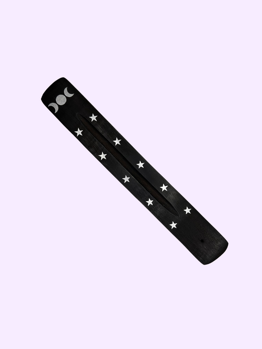 Black Triple Moon Incense Dish