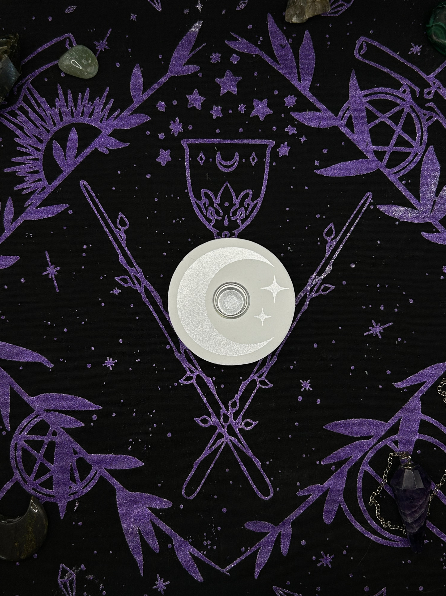 White Moon Spell Candle Holder