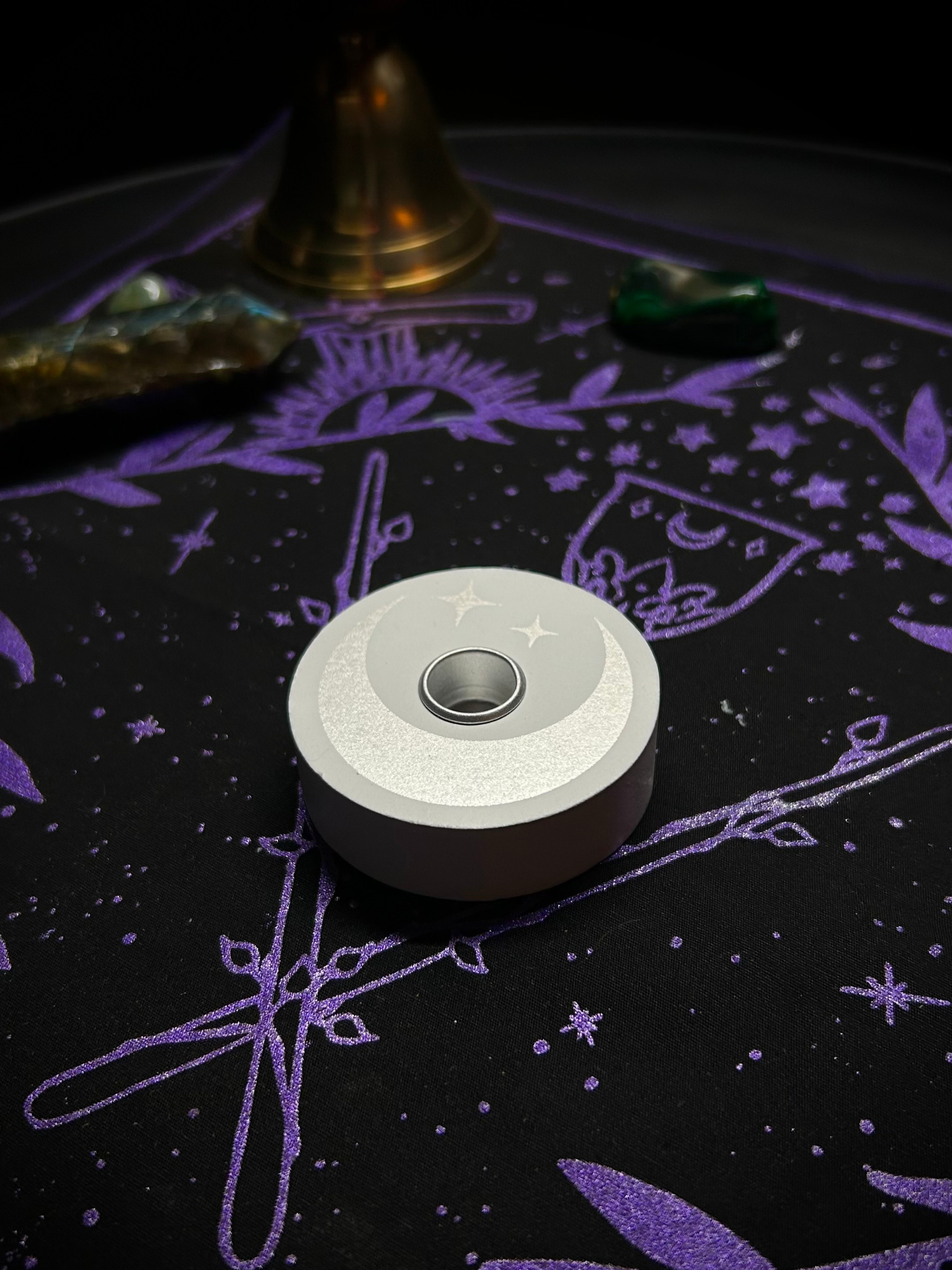 White Moon Spell Candle Holder