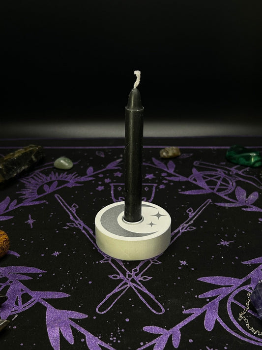 White Moon Spell Candle Holder